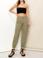 Green cargo jogger pants with pockets